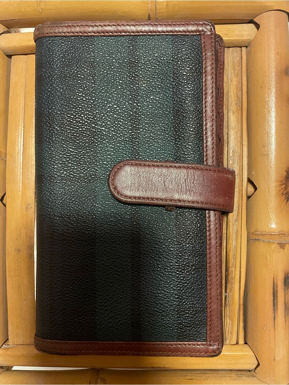 Vintage Ralph Lauren Classic Blackwatch Plaid Leather Wallet